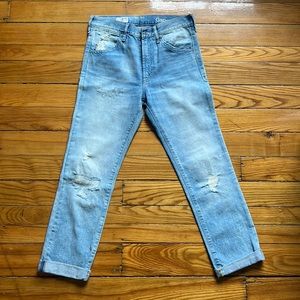 Boyfriend Jeans - Distressed Gap Denim - Size 24R